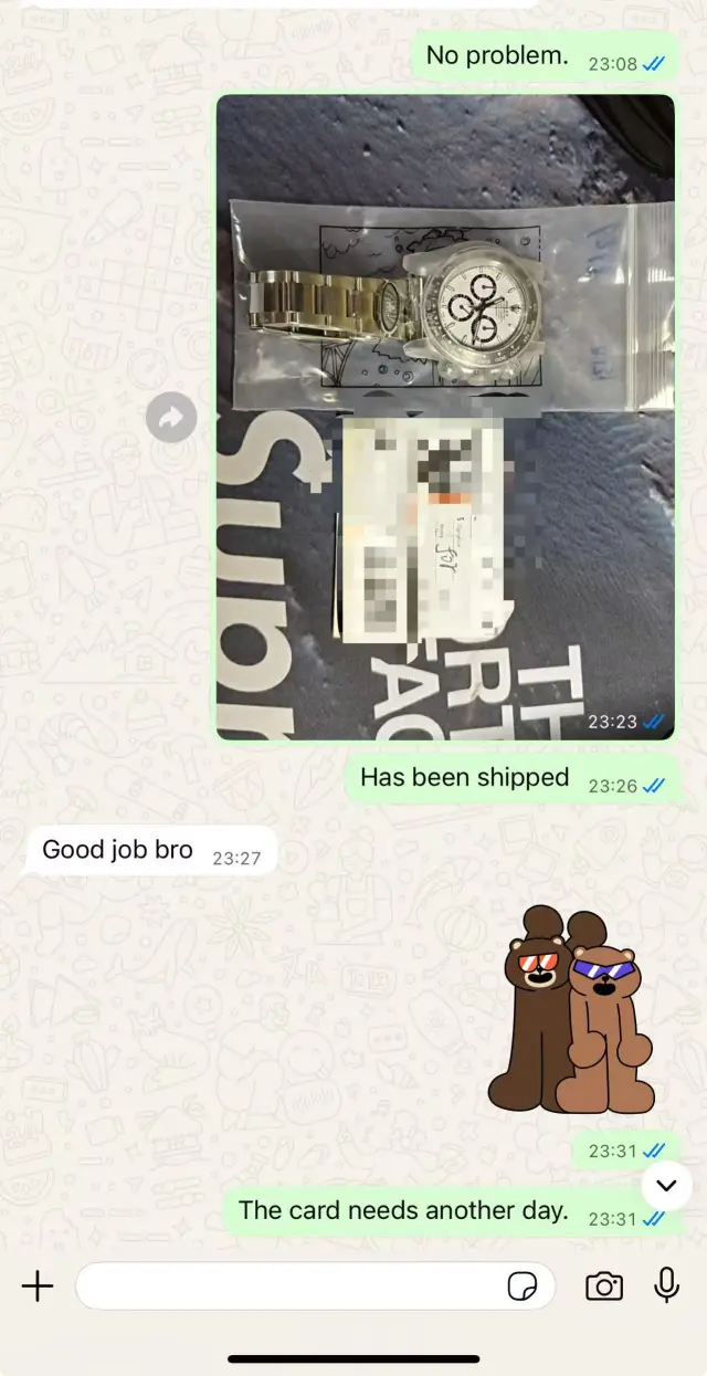 Customer feedback screenshot